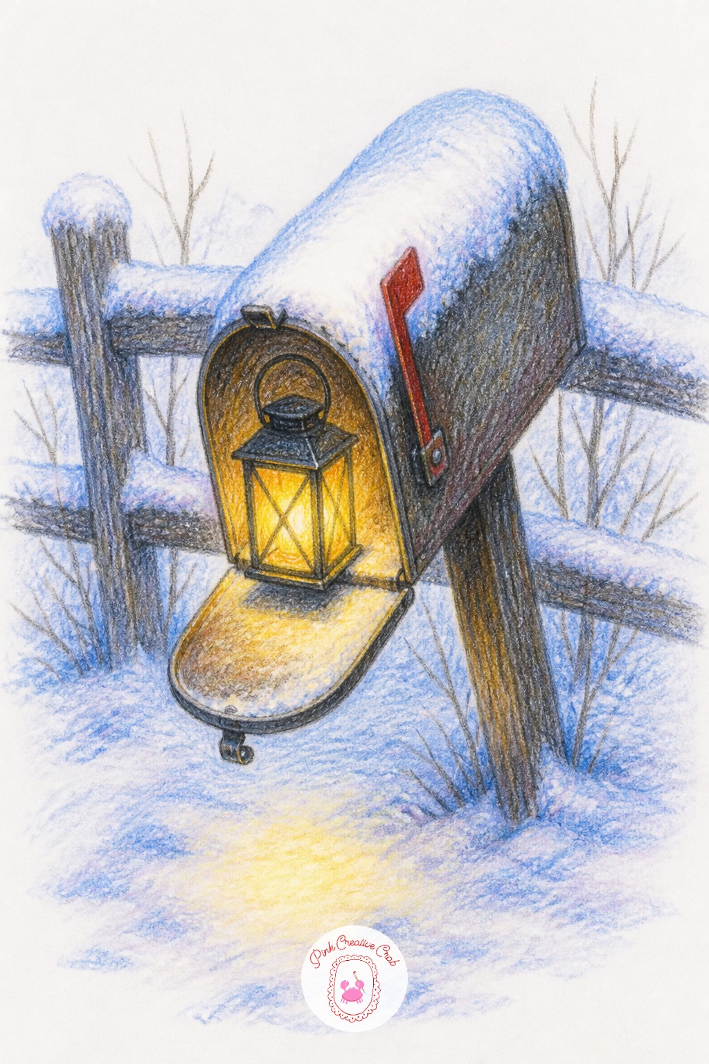 Mailbox With Lantern And Snow Cap — A tilted mailbox with a thick cap of snow and a small lantern hooked to its post makes an easy, charming focal point.
