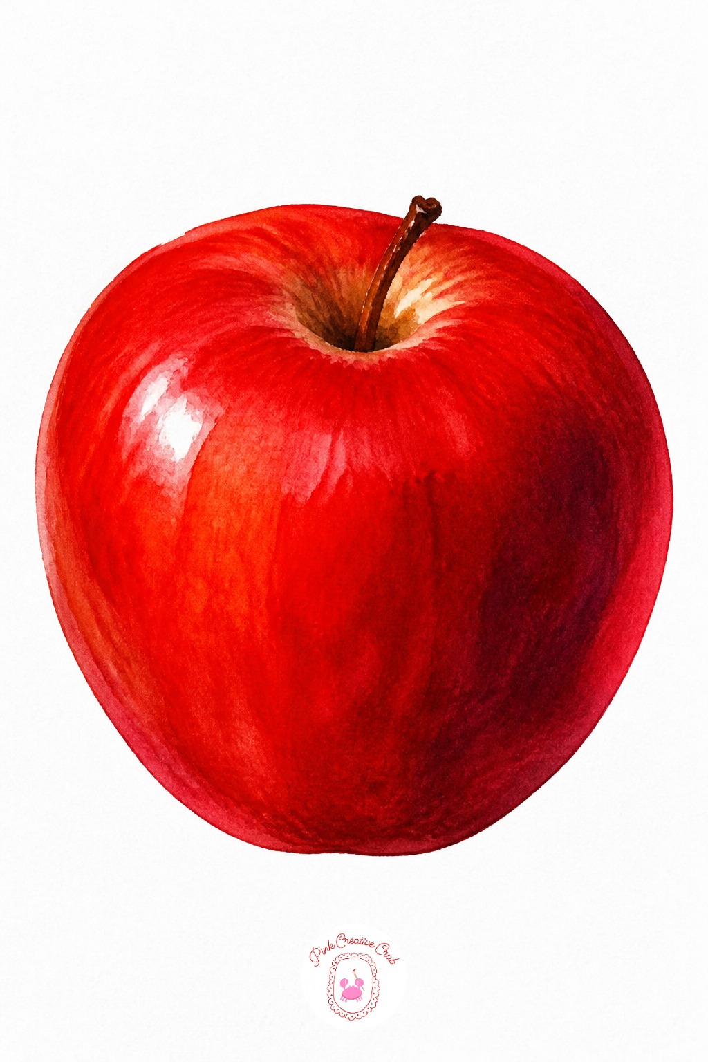Single Red Apple — A single apple is the simplest start for watercolor inspo because it has one clean shape and strong color to practice blending