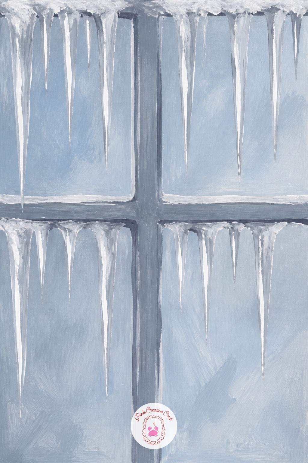 Icicles on a Windowpane — Icicles make a good close-up subject because the shapes are simple and the whole piece sits on one plane. Winter painting ideas
