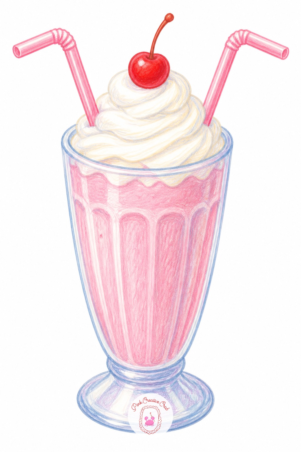 Shared Milkshake Two Straws — Lift color instead of adding it when the glass needs a shine. Bff drawing ideas