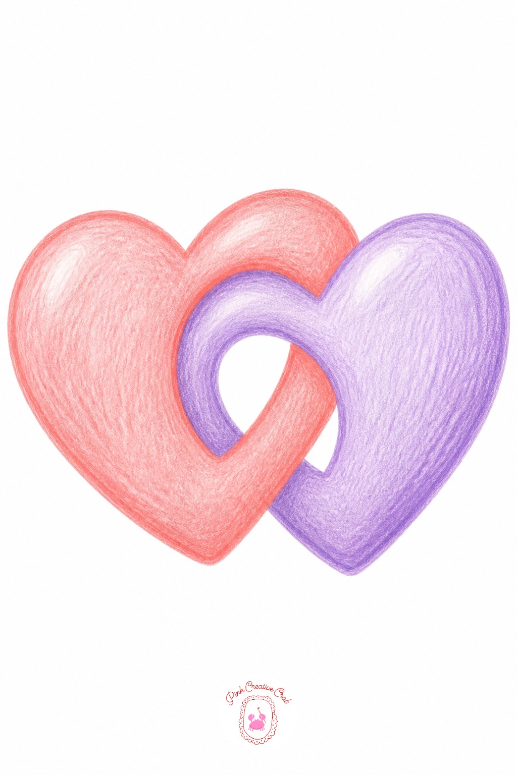Two Hearts Interlocking — Draw one heart shape fully first, then sketch the second heart overlapping it by about a third, which is the first mark that sets up