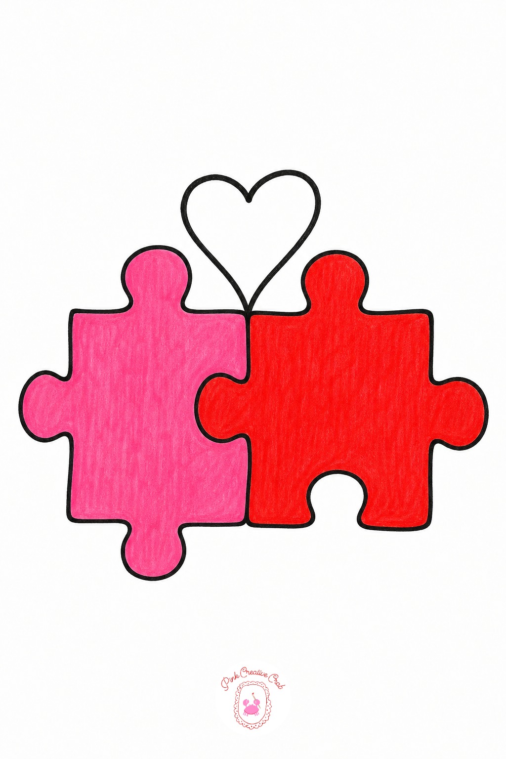 Puzzle Piece Match — Once two interlocking puzzle pieces sit together cleanly, with one tab fitting into the other's notch, try changing the message inside