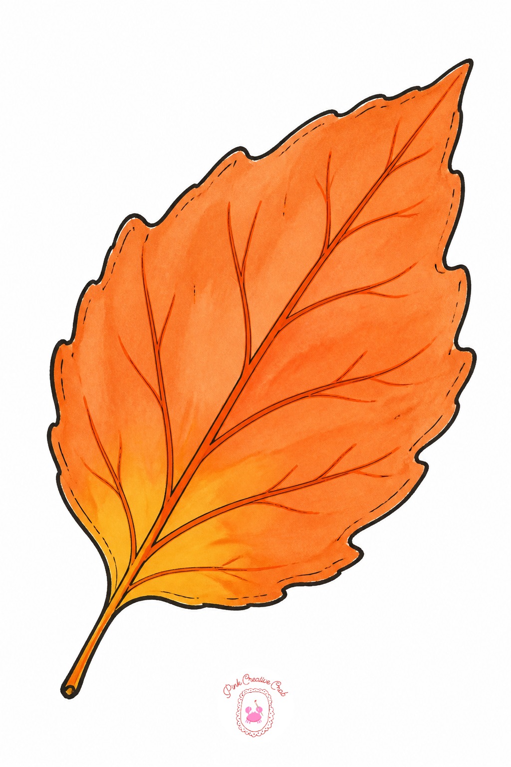Single Autumn Leaf — Measure before drawing: the leaf's width should sit at roughly two thirds of its height, never a square shape or it reads as a mitten