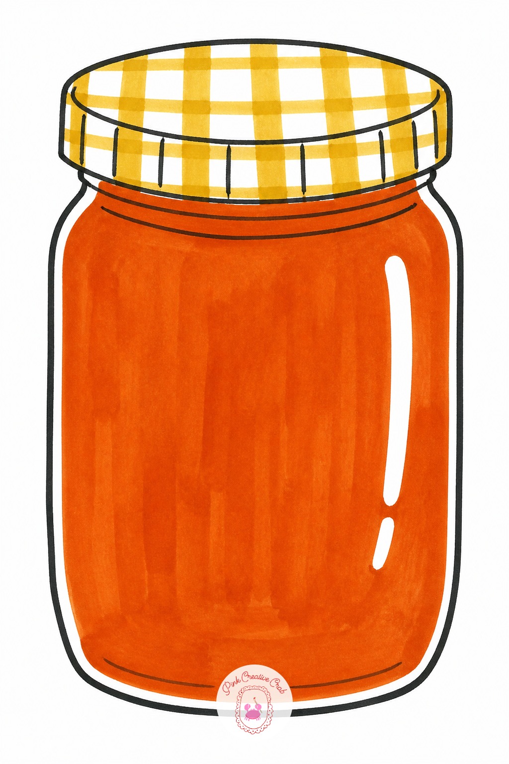 Mason Jar Of Jam — Decide where the window light sits before the first line, upper left is the easiest choice for a right handed child to shade later.