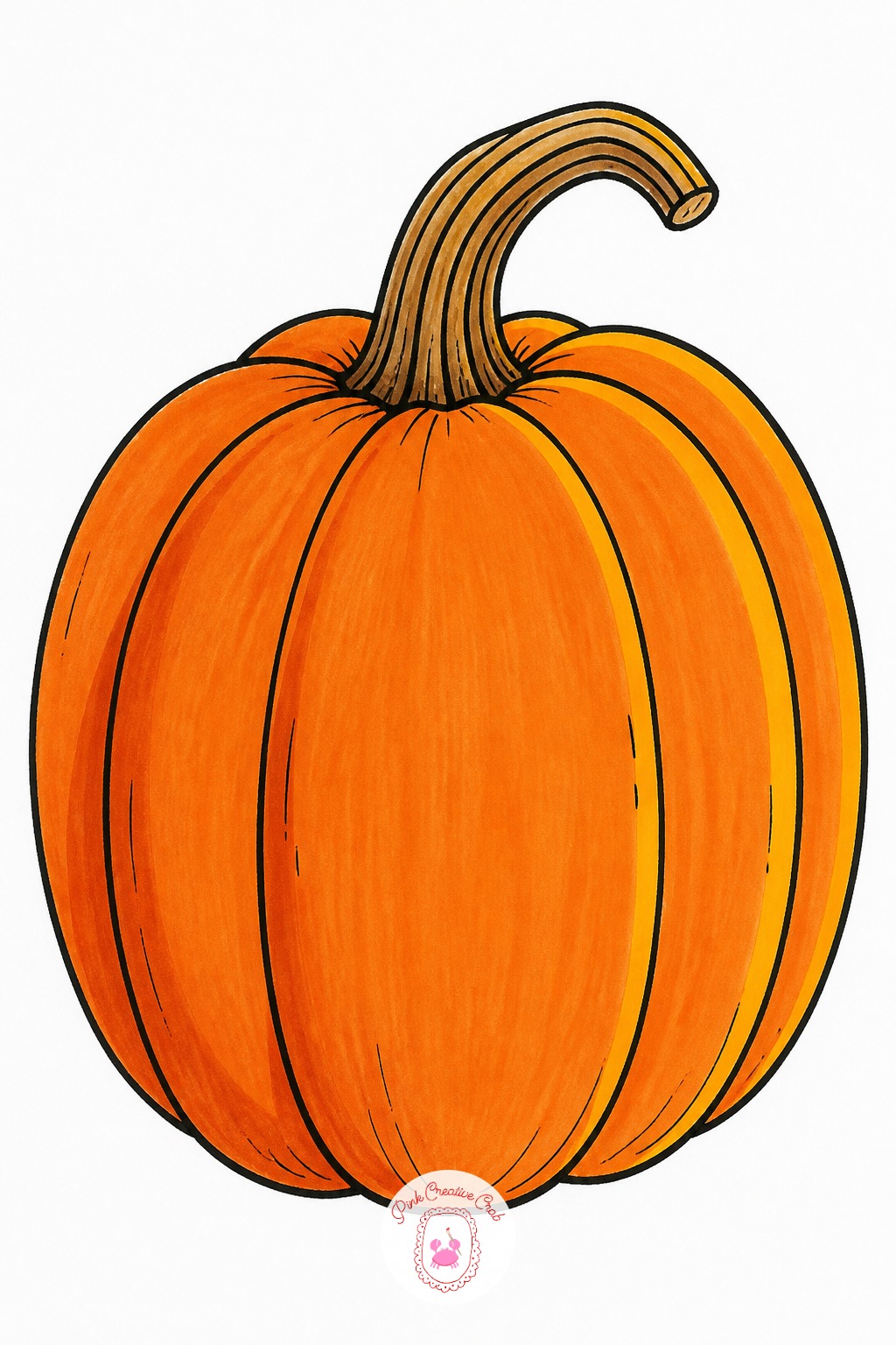 Autumn Squash — Decide the light source before the ribs go in: with light from the upper right, the ribs on the left stay dark lines and the ones on the right