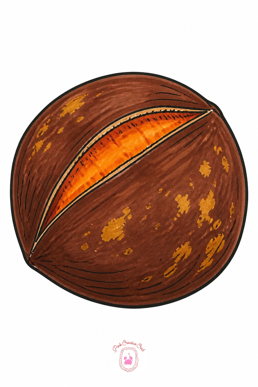 Chestnut Roasting — Once the basic roasted chestnut shape works, a rounded shell with one cut cross on top, change what the cut looks like each time: a