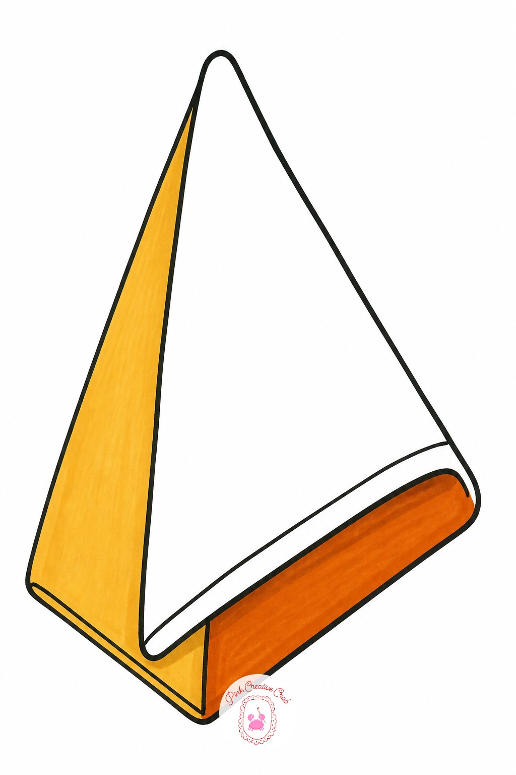 Napkin Fold Doodle — Treat a folded napkin like three separate flat shapes rather than one soft form: a lit top panel left white, a side panel in light
