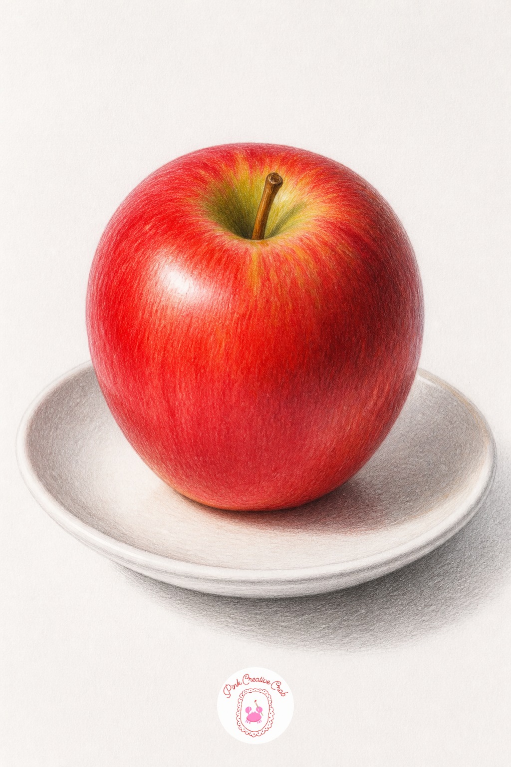 Single Apple On A Saucer — Sketch the saucer's oval first, since everything else sits inside that shape. Still life drawing ideas