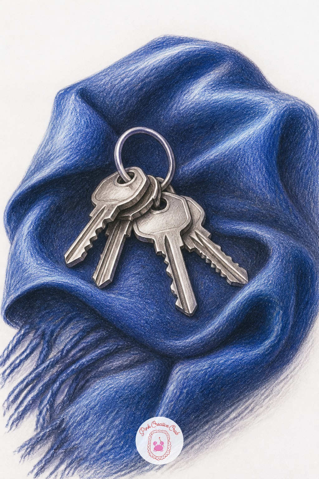 Keys On A Folded Scarf — Measure the longest key against the scarf's folded width first, since that single comparison sets the scale for every other key and
