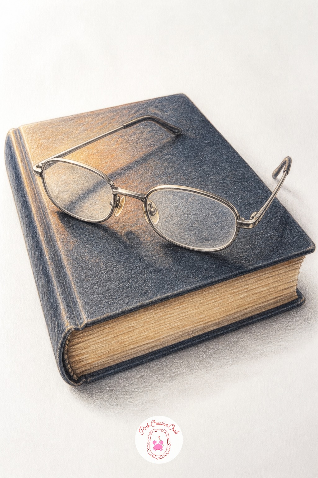 Reading Glasses On A Book — Next time around, flip the glasses so one lens lies open and the other folds shut across it, which changes the whole shape without