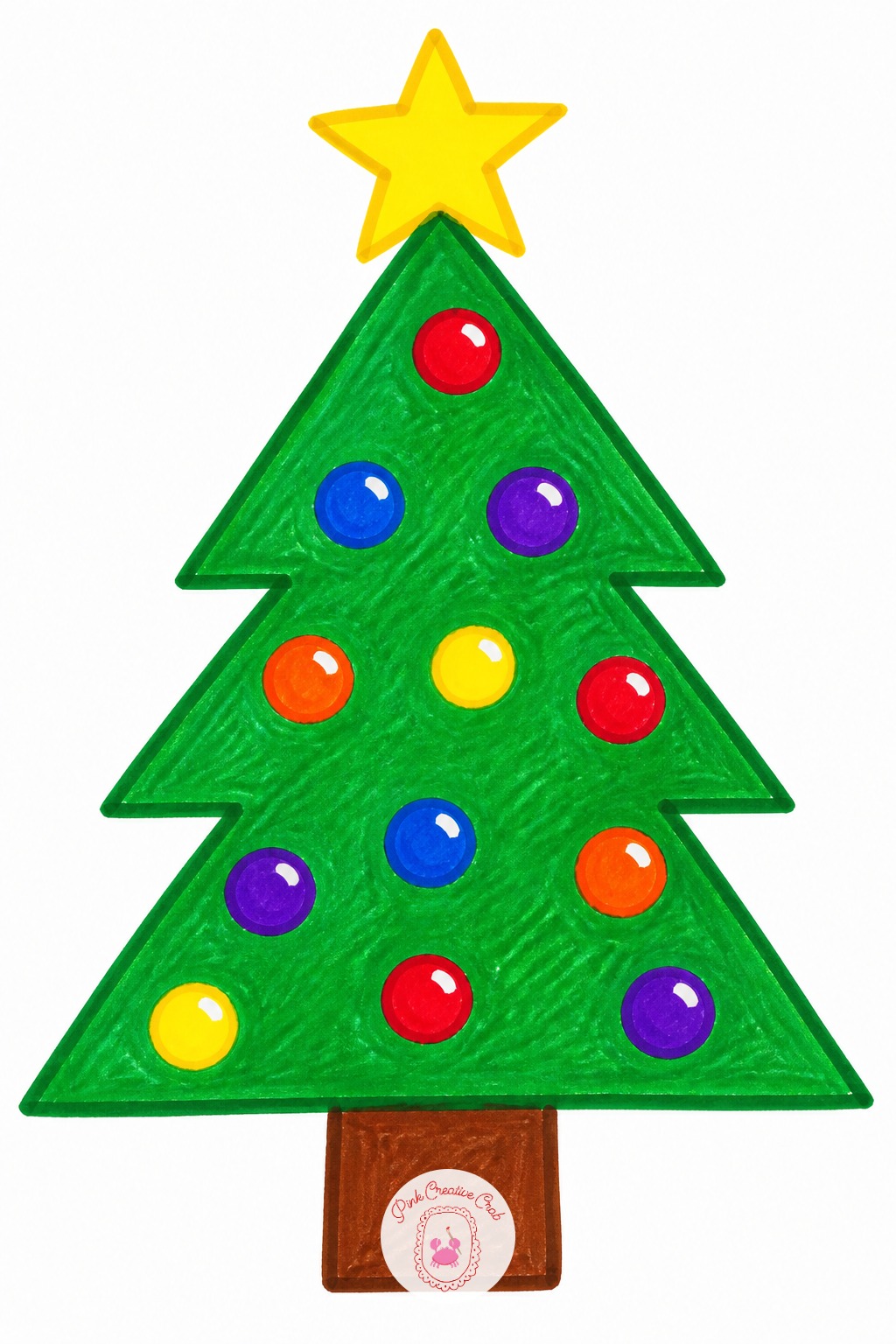 Triangle Christmas Tree — The most common slip with a Christmas tree is drawing one solid triangle with no break, which ends up looking like a plain party hat.