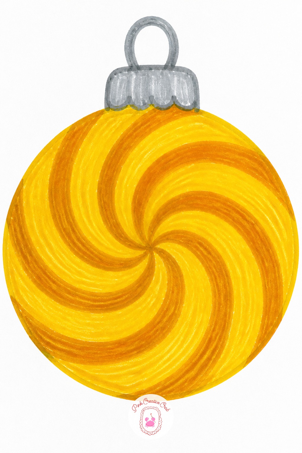 Swirl Pattern Ornament Ball — The usual mistake with an ornament ball is drawing the swirl pattern as a flat spiral that looks painted on top of a circle