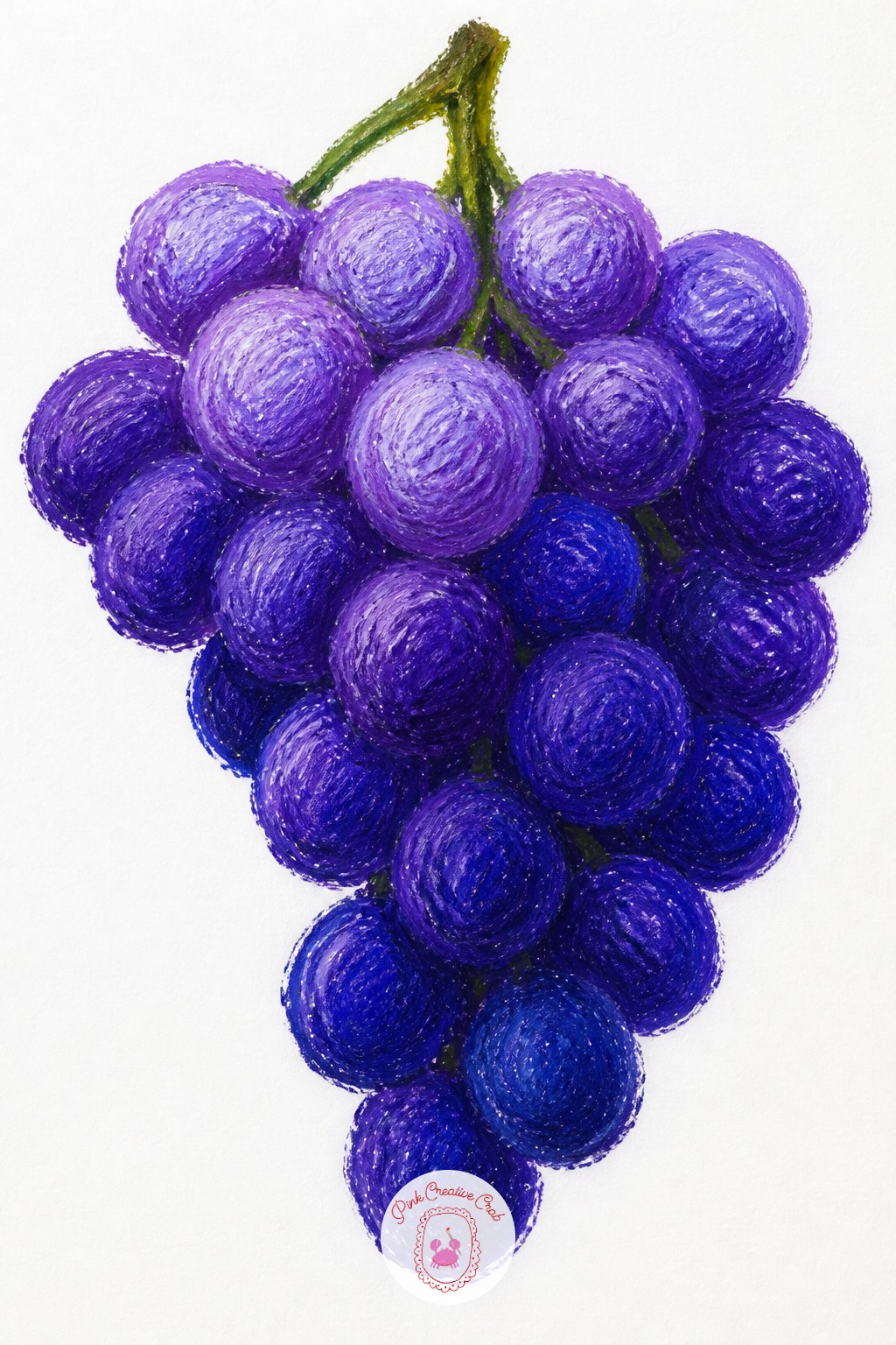 Bunch of Grapes — Cluster first in a loose triangle, wide at the top and narrowing to a point at the bottom, so that overall shape goes down before any single