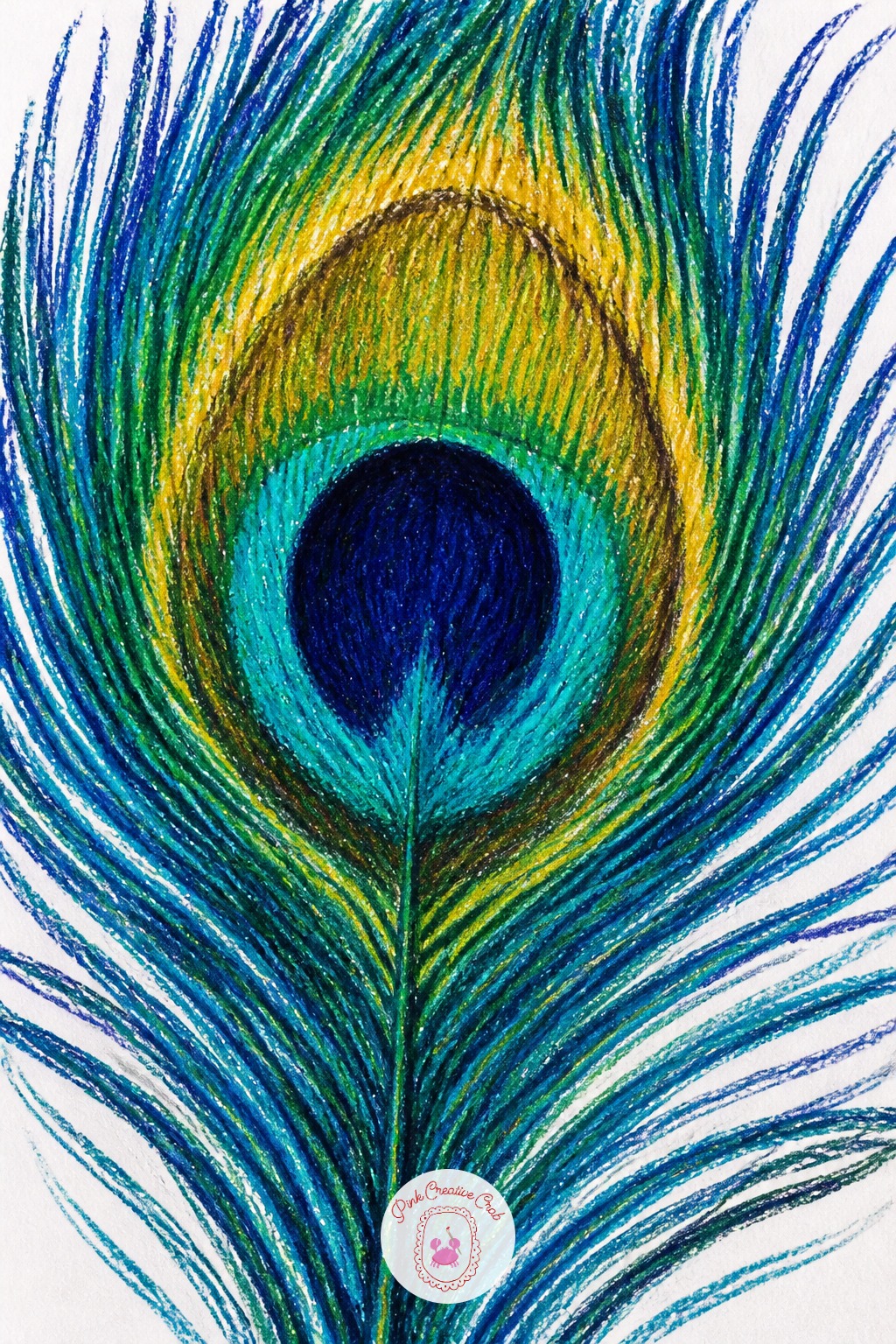 Peacock Feather — Once one feather works in the classic teal and gold eye pattern, try the same feather in a cooler palette of blue and violet, or a warmer one