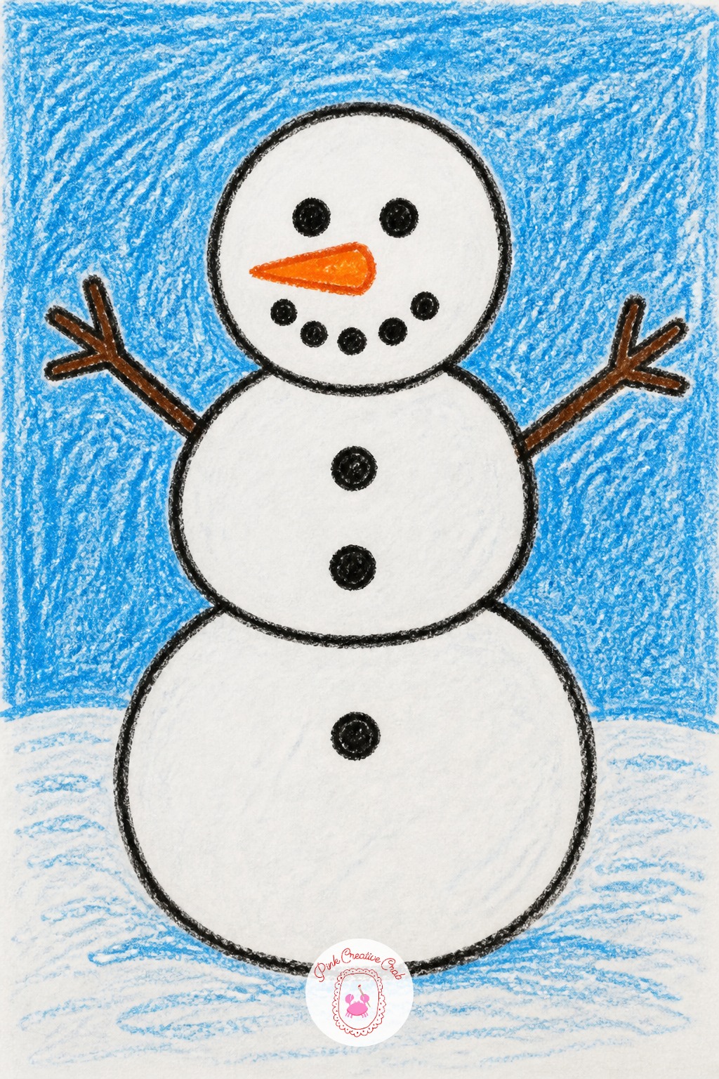Classic Three Ball Snowman — Three circles stacked with the biggest at the bottom is the classic shape, but the common mistake is making all three circles