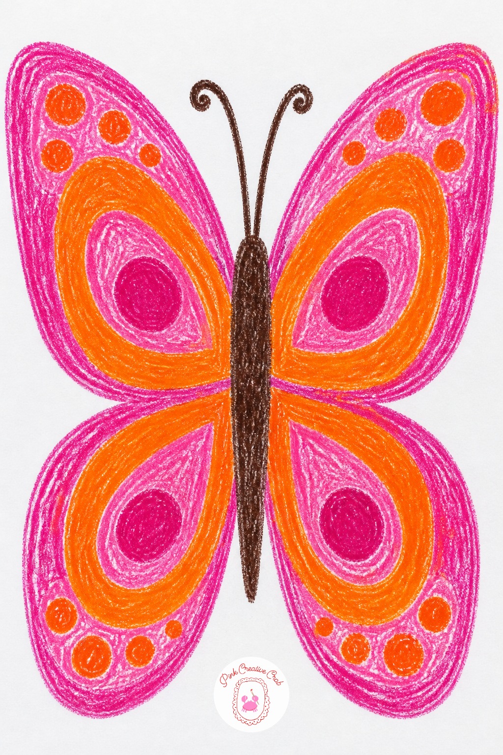 Mirror Wing Butterfly — Ten minutes covers one wing shape drawn on one side of a folded crease line, then matched again on the other side, so the butterfly