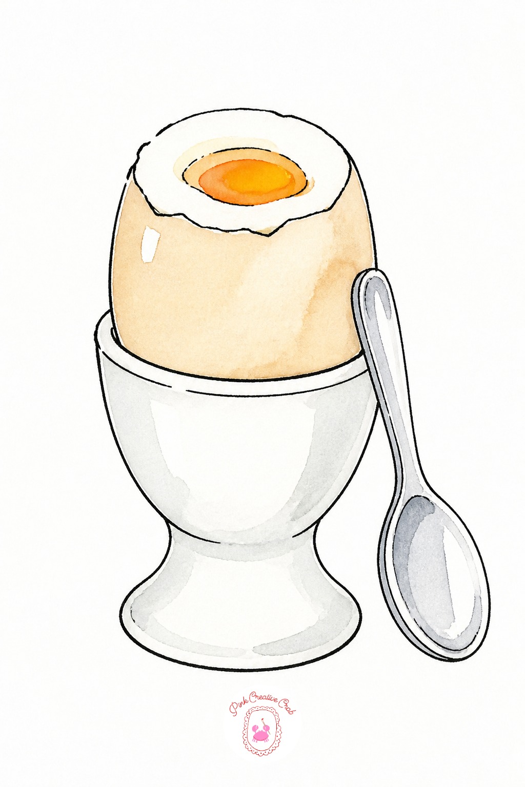 Soft Boiled Egg In Cup — Draw the egg cup first, a simple goblet shape, before the egg itself touches the page, since the egg's size depends entirely on how