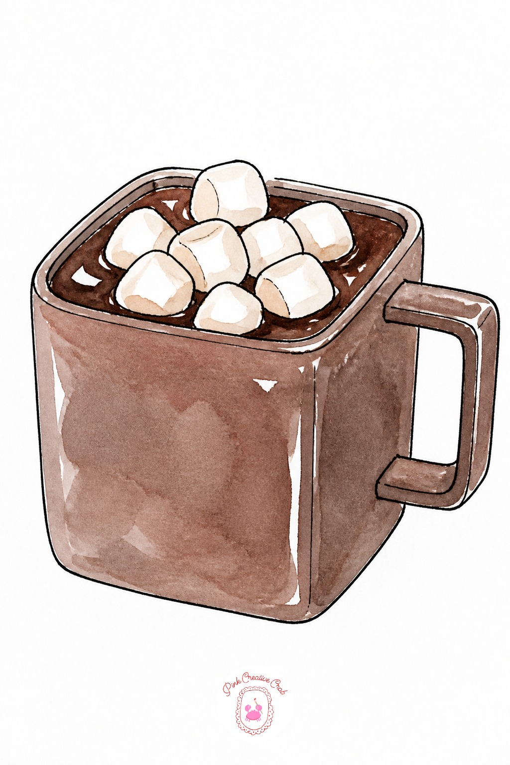 Mug Of Hot Chocolate With Marshmallows — Keep the mug about as wide as it is tall, a true square-ish ratio, since a taller mug starts to look like a vase
