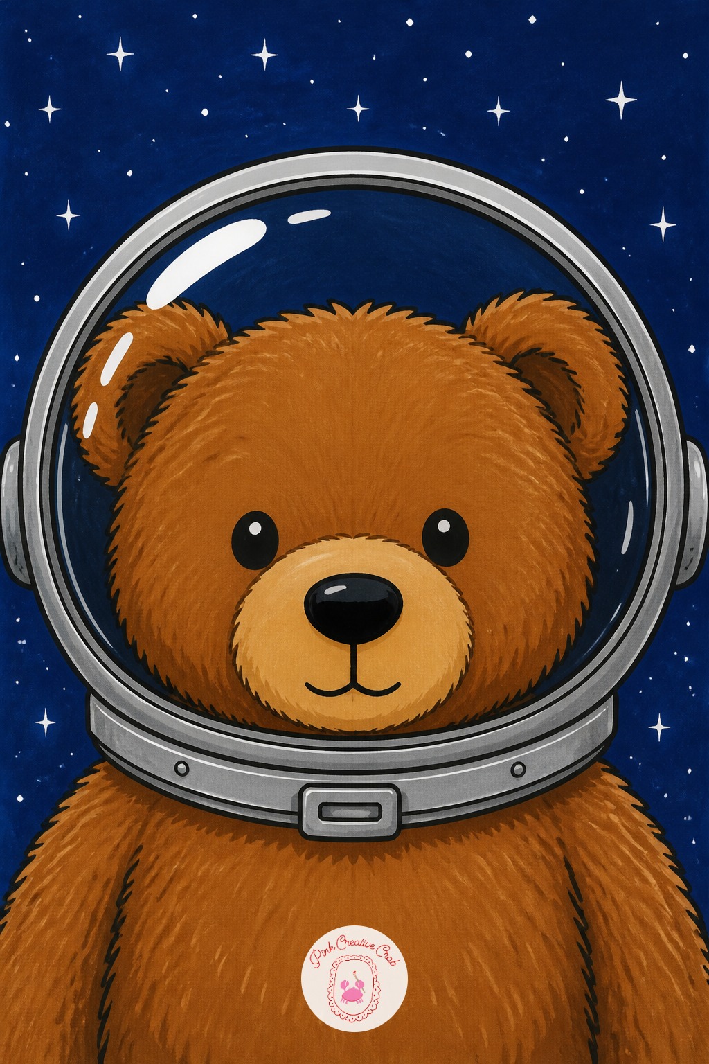 Teddy Bear In An Astronaut Helmet — Grab a colorless blender marker for the helmet's glass dome before you reach for any other tool, since that is what keeps