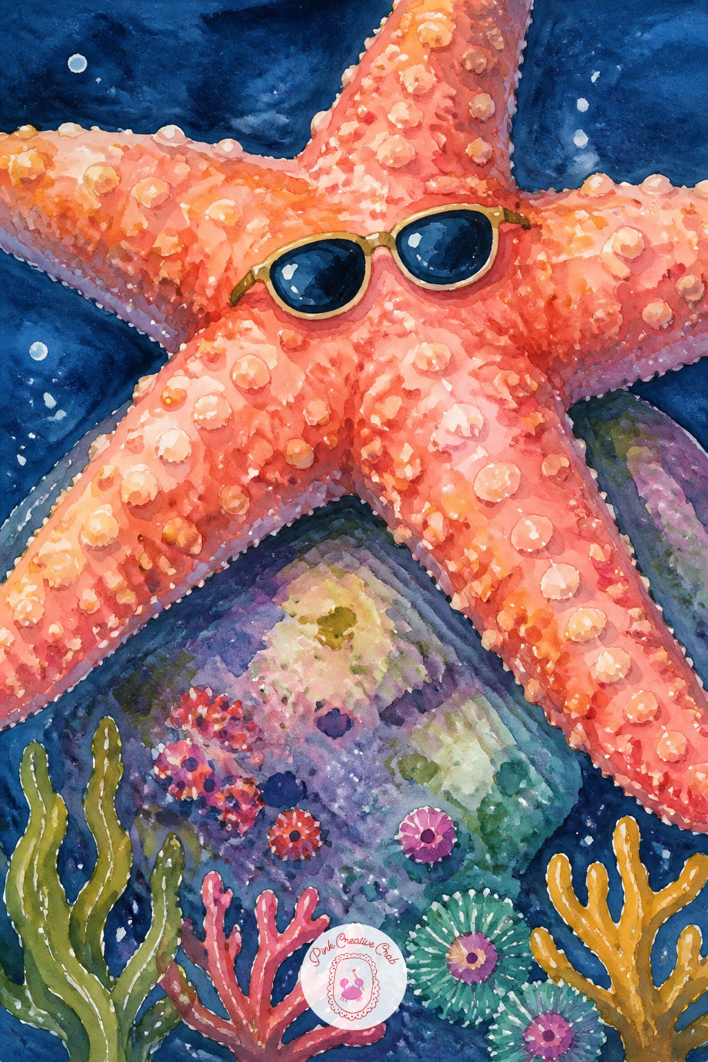 Starfish Sunbathing On A Rock — Start with the five chunky arms radiating from one center point, not the center itself. Ocean drawing ideas