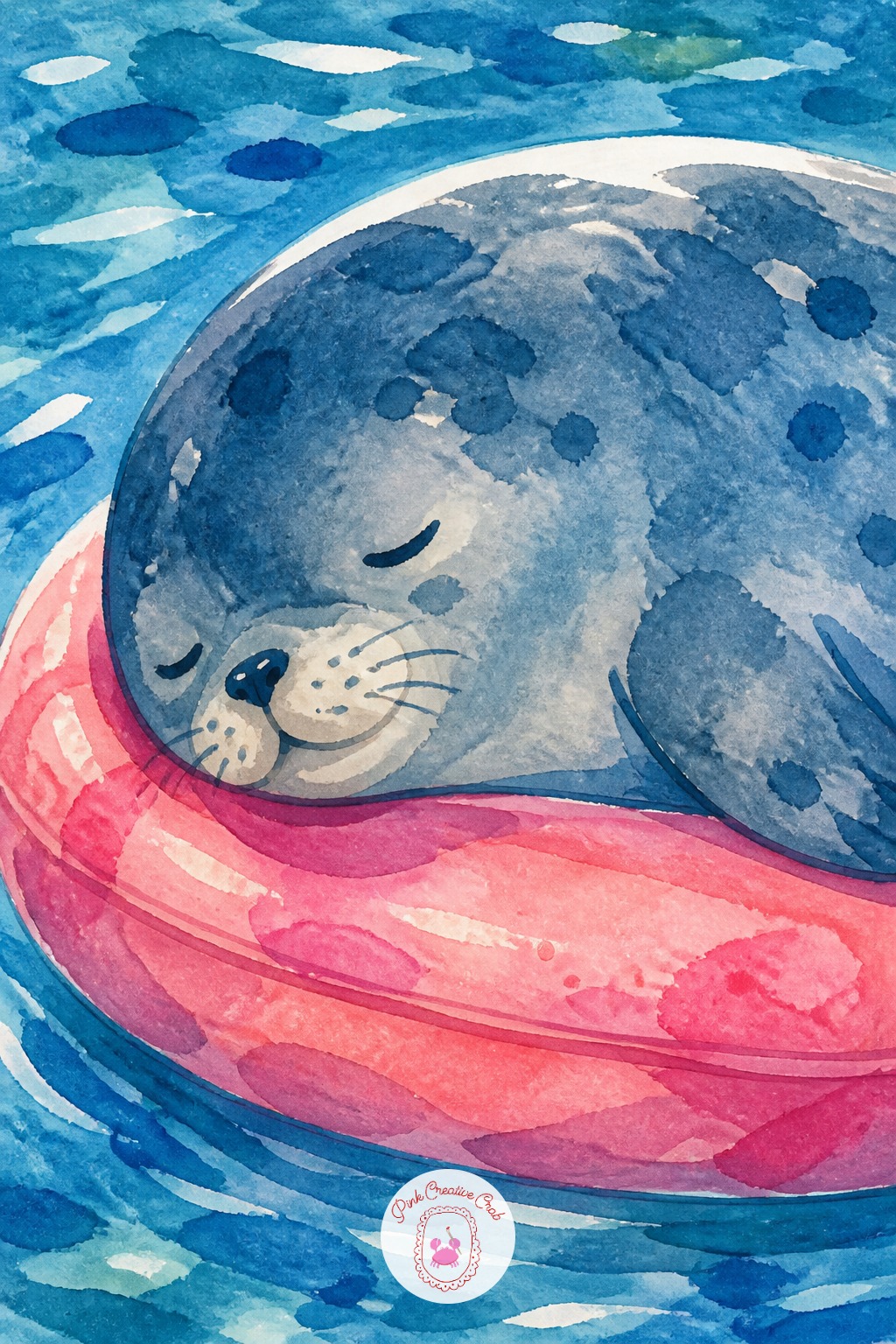 Seal Napping On A Pink Pool Float — Float usually ends up flatter than the seal sitting on it, which makes the whole scene look like a sticker instead of a