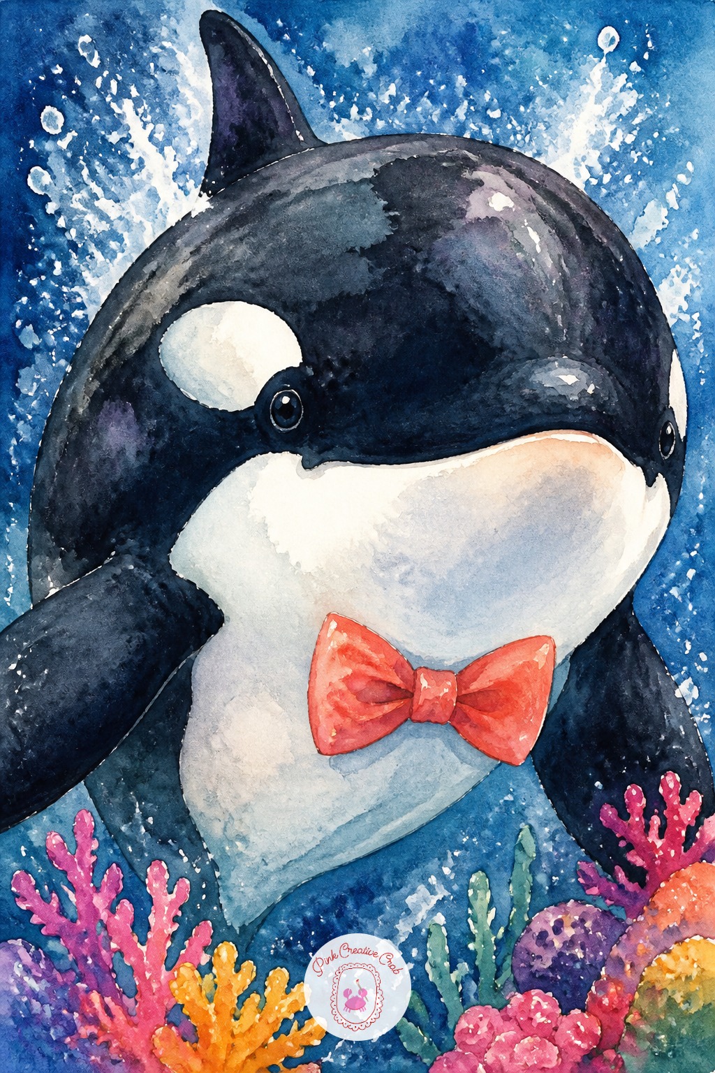 Orca Wearing A Bow Tie — Ten minutes is enough for the strong black and white color blocks and the bow tie sitting just under the chin, which already reads as