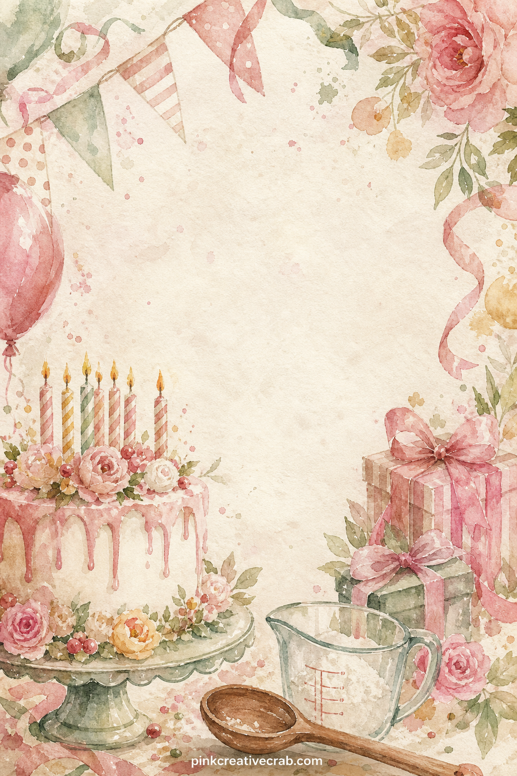 Birthday Cake Recipe Card printable page — The usual mistake here is leaving the recipe lines too short to actually write a full recipe. Birthday junk journal