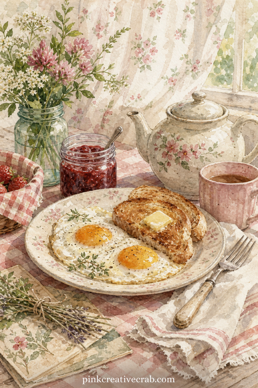 Farmhouse Breakfast Table Page printable page — This page suits a gift journal made for a daughter or son leaving home for the first time, since it holds the
