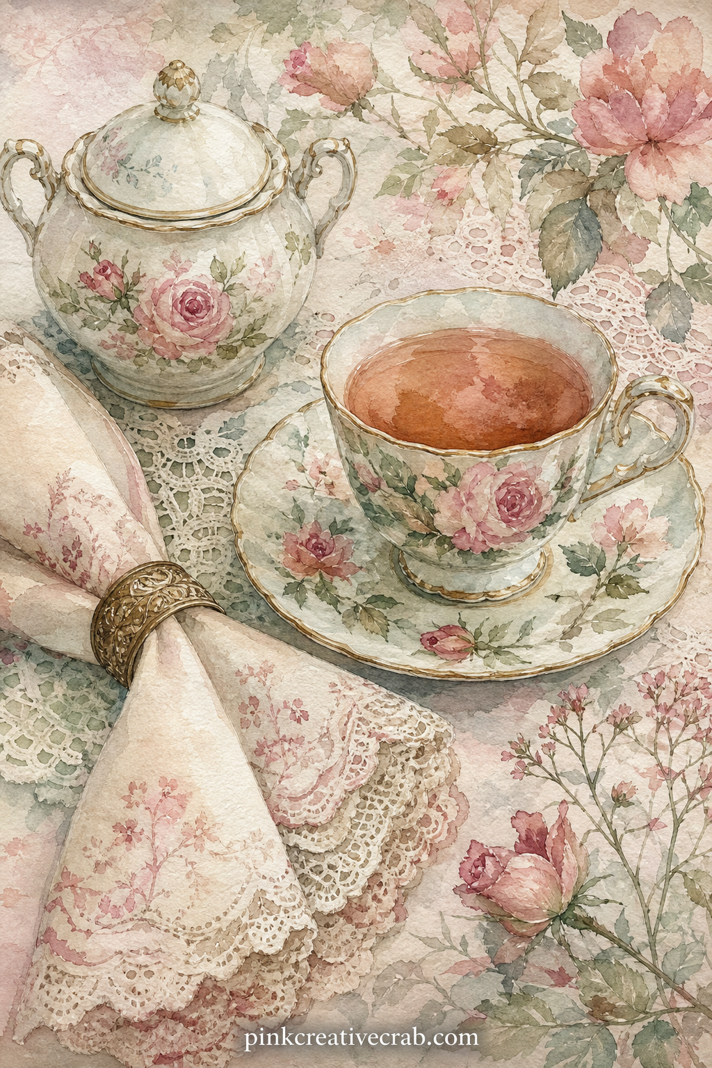 Afternoon Tea Menu Page printable page — Write the actual tea you drank today along the edge of this one, or copy out a grandmother's recipe for scones onto
