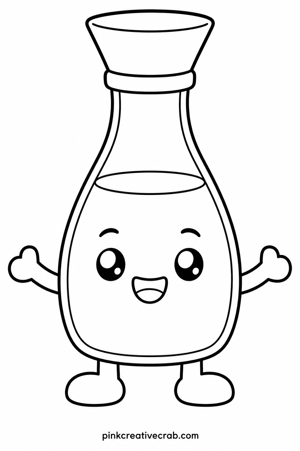 Soy Sauce Bottle Buddy printable page — Pair this page with the sushi family sheet above so a finished set shows the whole table, bottle, plate and all, side