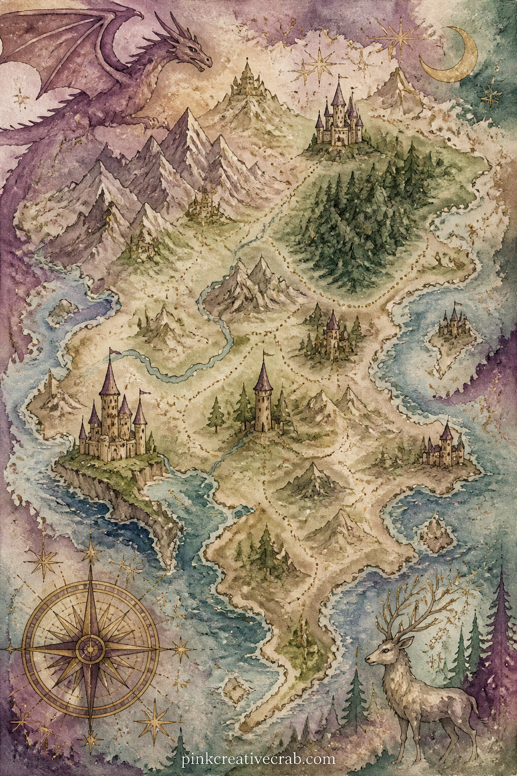 Old Kingdom Map printable page — Mark a small x near the forest on this map and leave a blank line beside it, so the reader can write her own legend of what is