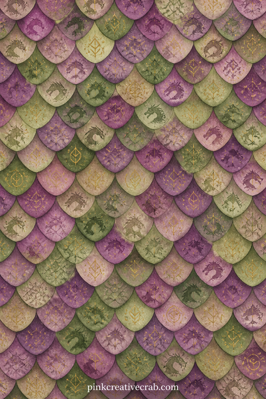 Dragon Scale Pattern printable page — Overlapping scales in rows cover this sheet, useful as a cover for the whole journal, behind a dragon photo, or as a