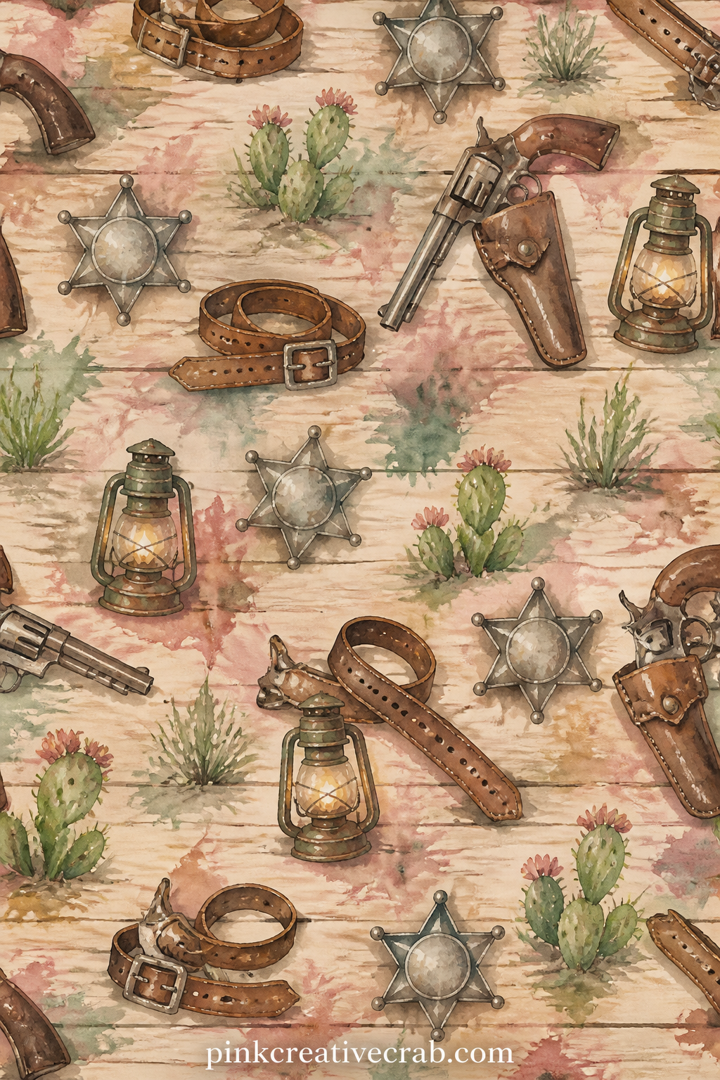Sheriff's Star and Revolver printable page — This page works well for a gift journal made for a reader who loves old western films more than the open range