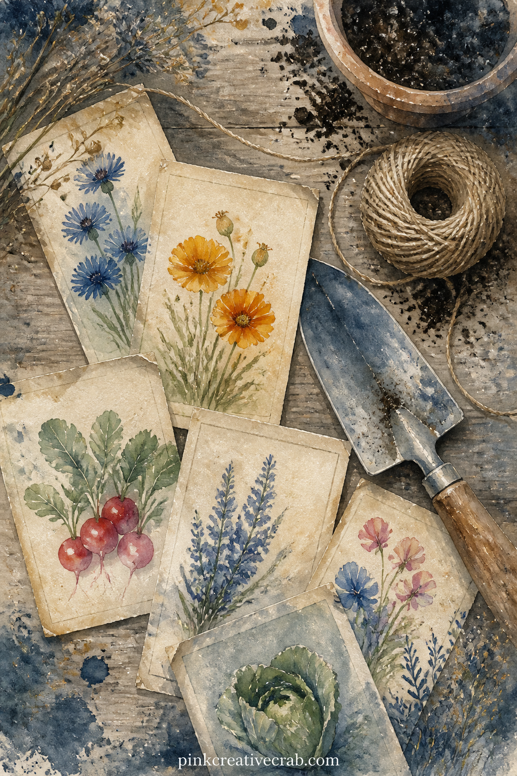 Seed Packets And Garden Plans printable page — Give this one the five minute version: print it, glue it straight onto a page with no extra decoration, and let
