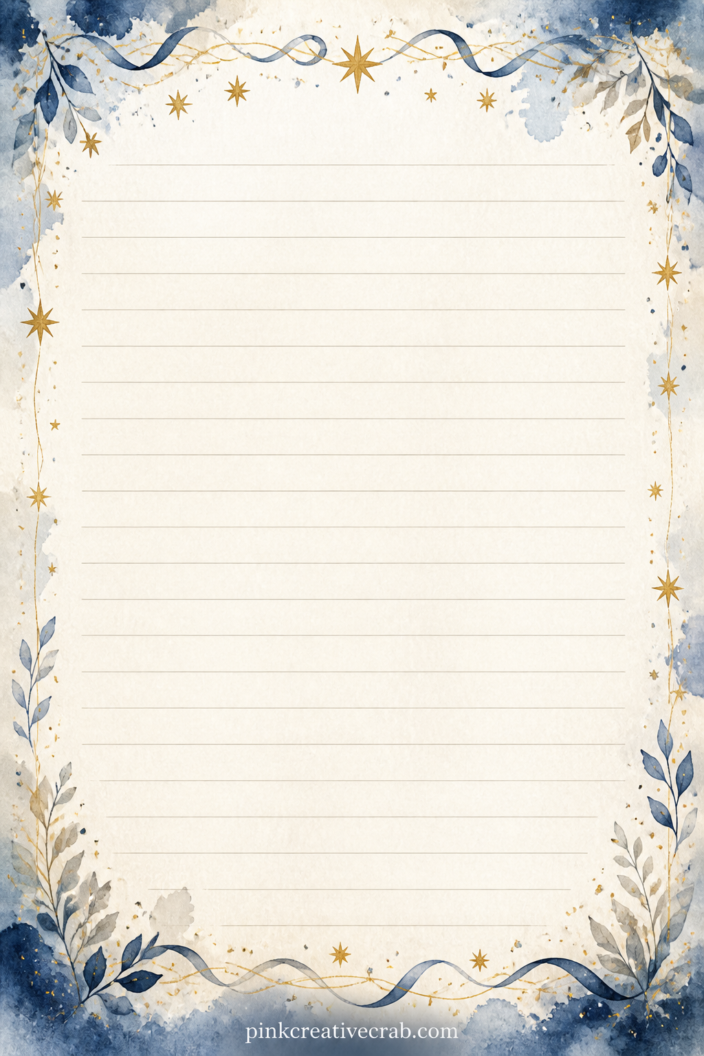January Goals Lined Page printable page — Use these lines for a short list of January goals, a one line summary of how the first week of the year actually