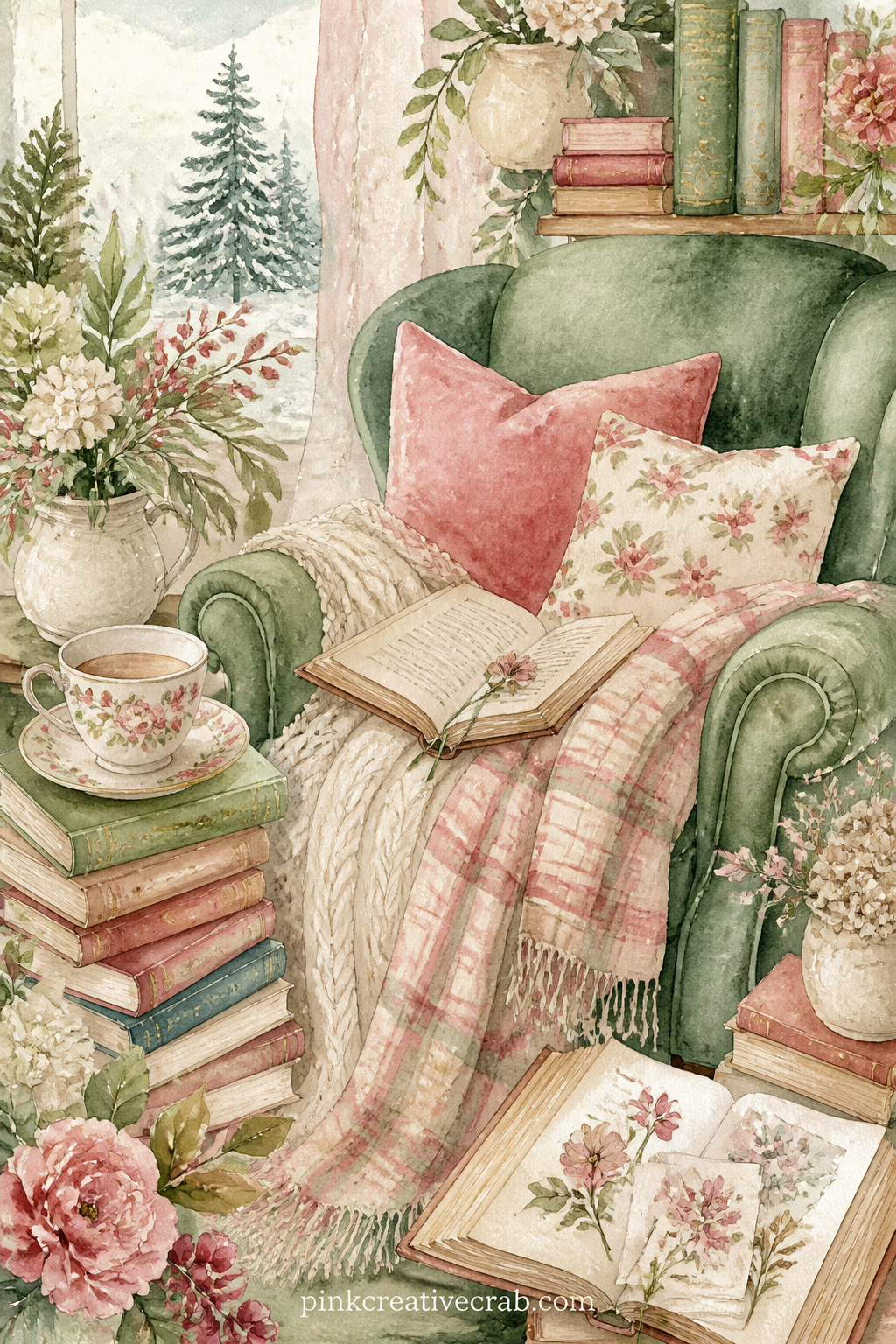 Winter Reading Blanket Nook printable page. Junk journal reading log