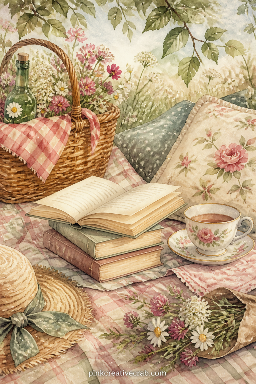 Summer Picnic With Paperback printable page. Junk journal reading log
