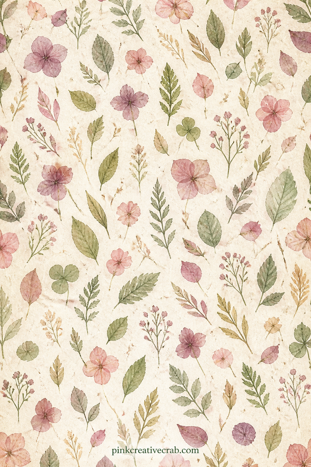 Pressed Leaves and Petals Pattern printable page — Fit this behind an autumn or spring reading page, as a cover sheet for a seasonal reading log, or cut down