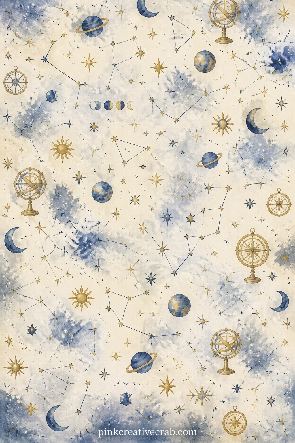 Constellation Lines Pattern printable page — Lays out a fine web of constellation lines and small star points across the whole sheet, suited to a cover, a