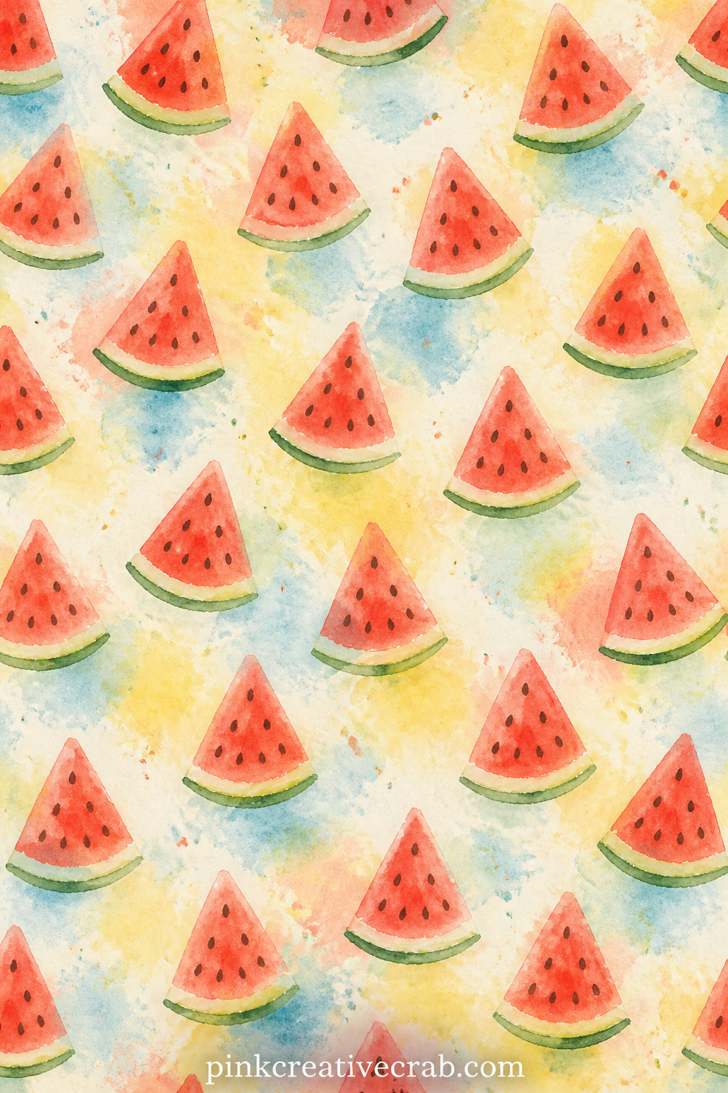 Watermelon Slice Pattern printable page — Set this watermelon pattern behind a summer snapshot, use it as a lining page for the journal cover, or let it stand