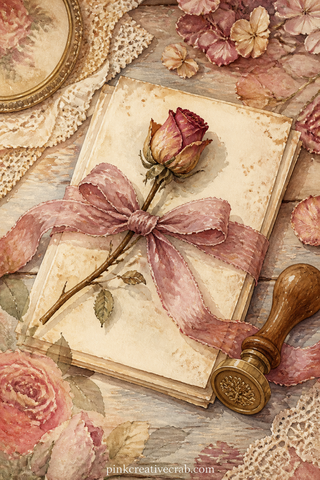 Love Letter With Ribbon printable page — Write the opening line of a real or imagined love letter straight onto the empty corner of this page, or copy out a