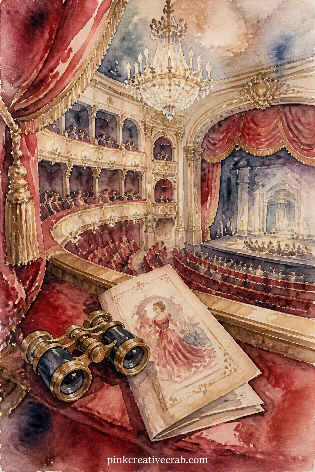 Opera House Balcony View printable page — Pair this page with the notes and treble clef background from later in this set, gluing a strip of the pattern along