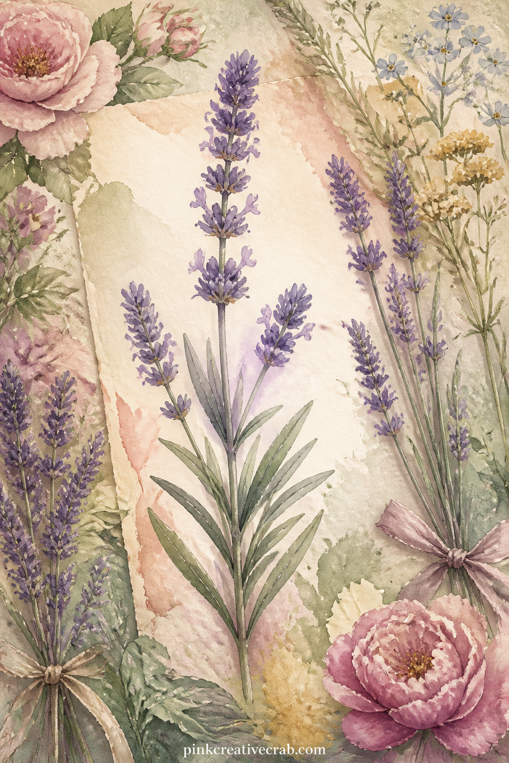 Botanical Plate Of Lavender printable page — This plate works well next to a lined page later in the set, if the writer wants to jot a note about scent or a