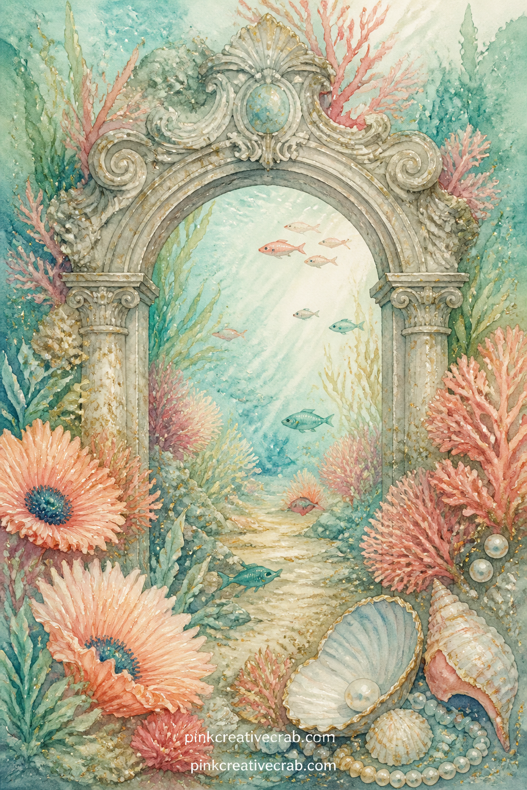 Window Into The Royal Garden printable page — This page suits a window fold if you like to cut one, but it works just as well flat: the arched opening alone