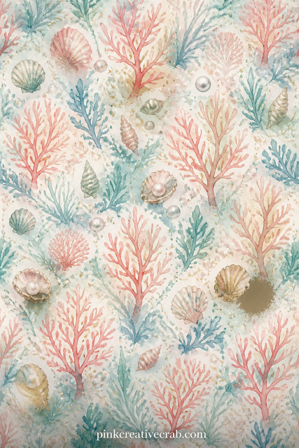 Coral Branch Background Paper printable page — Fine branching coral shapes repeat in soft rows across the page, useful behind a photo of real coral, as a cover