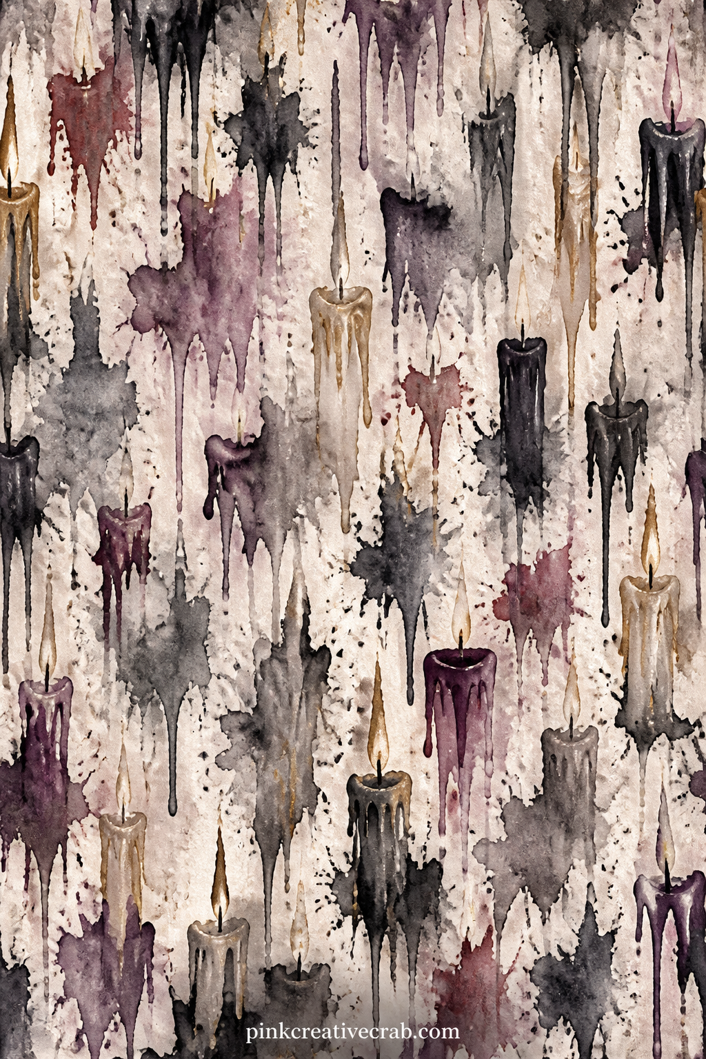 Candle Wax Drip Texture printable page — Use this dripping wax texture under a photograph taken by candlelight, behind a recipe for mulled wine, or as the