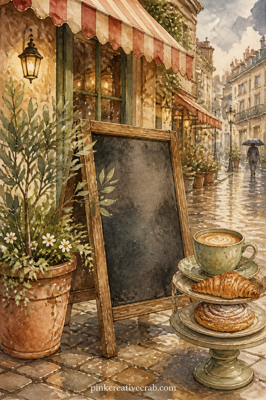 Sidewalk Chalkboard Menu printable page — Leave a little space along the chalkboard's painted edge for a glued-on ticket stub or a torn corner of a real cafe