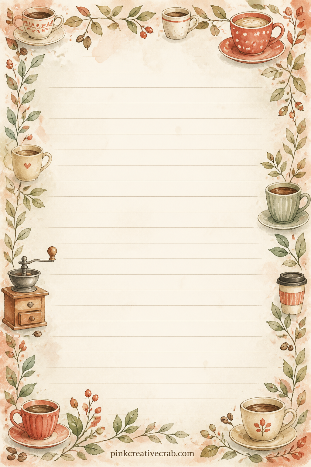 Letter To A Future Morning Lined Page printable page — Good for a letter to next year, a note tucked for a future slow morning, or a short wish written while