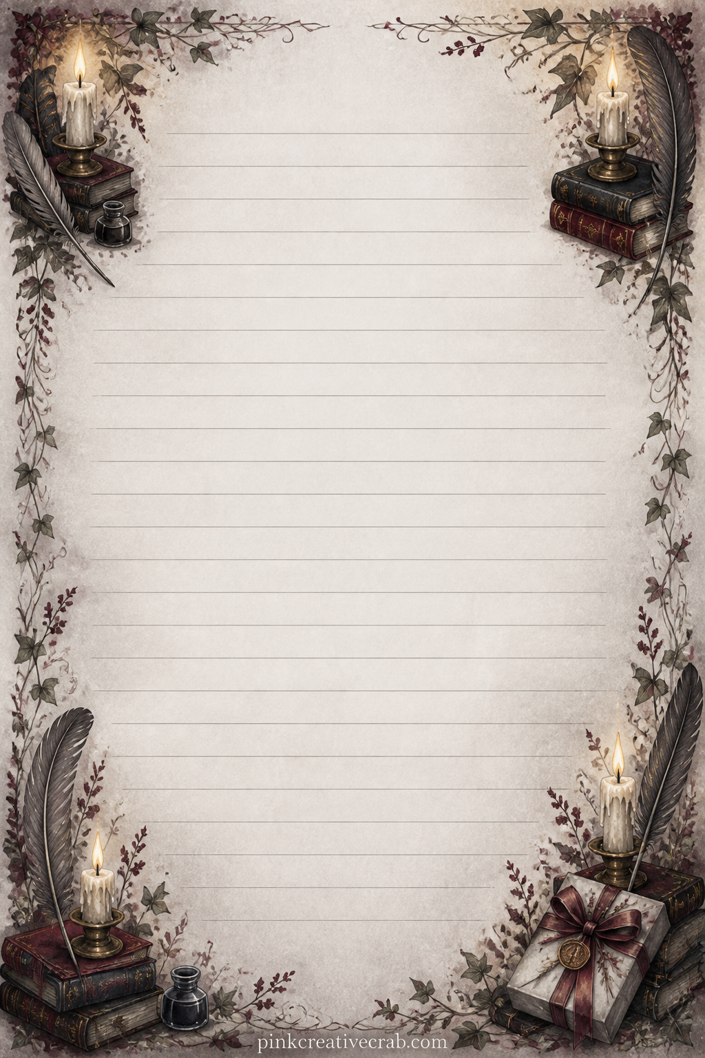 Scholar's Gift List Lined Page printable page — Write a gift list for a fellow reader, a list of books to pass along, or a short letter addressed to next
