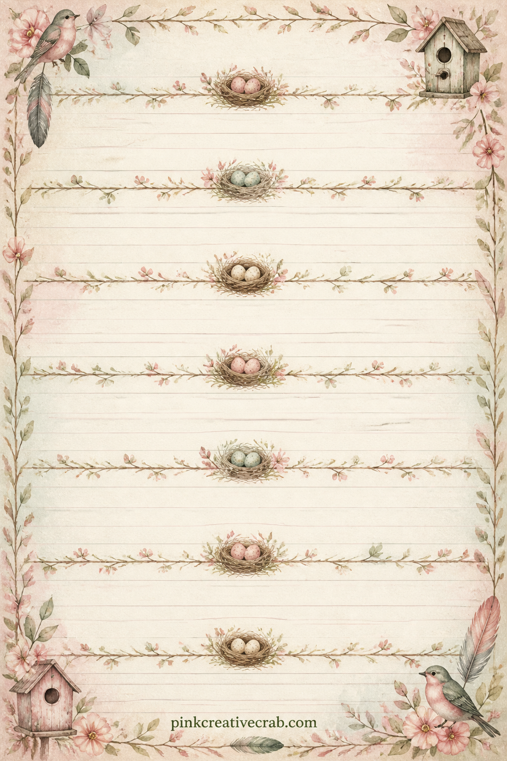 Nest And Branch Stripe Background printable page — Use this striped nest pattern behind a title page, as a border strip trimmed down for a smaller insert, or
